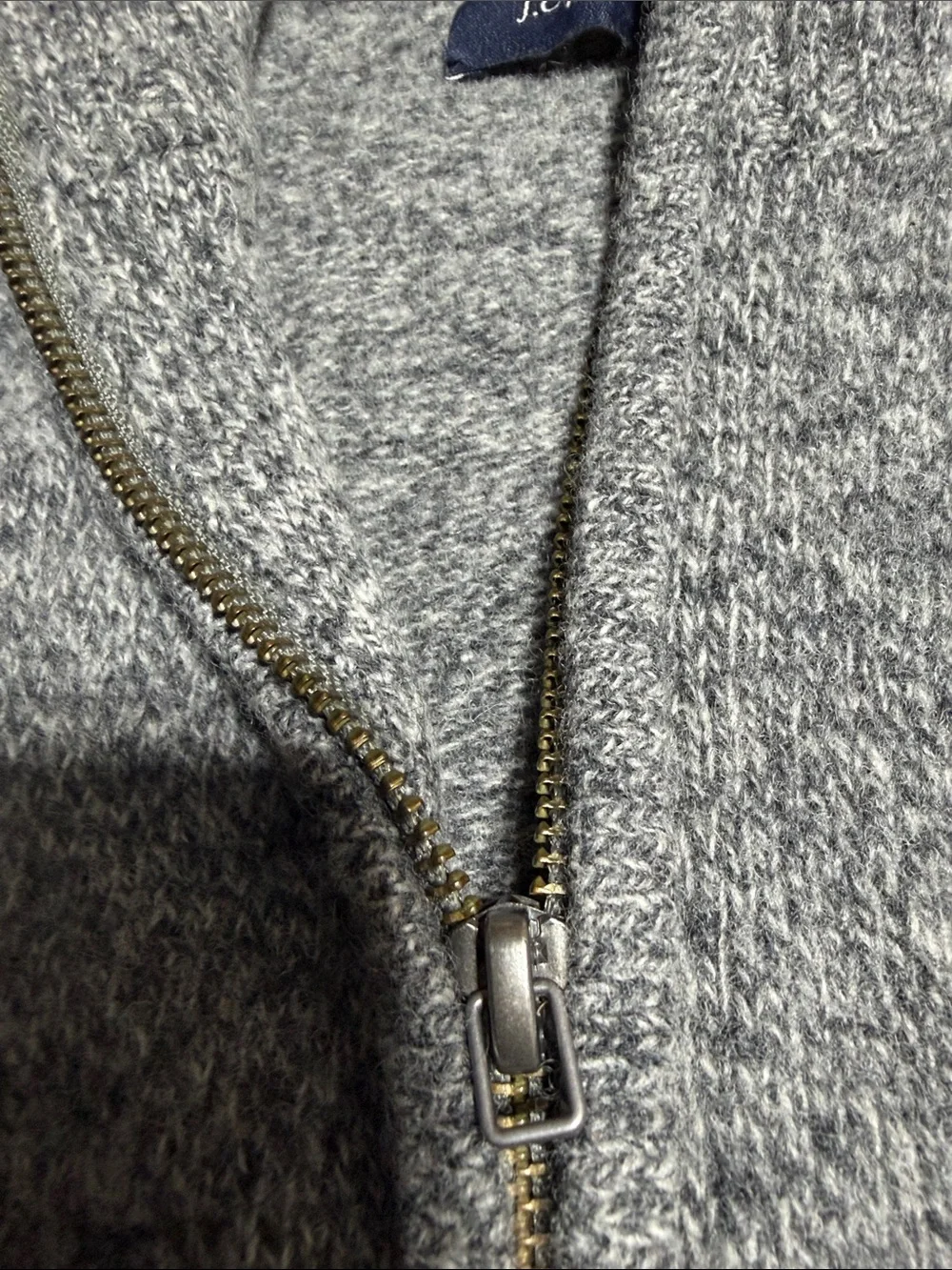 J. Crew Men's Gray Quarter-Zip Sweater